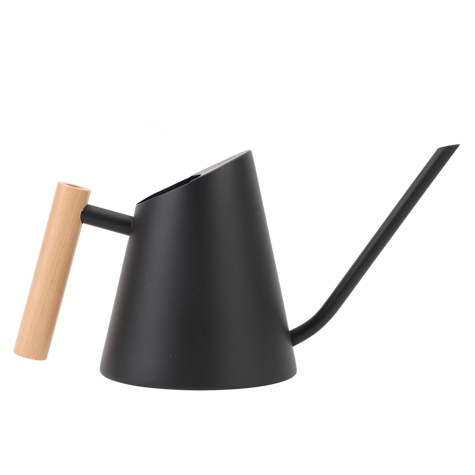 Stainless SteelWatering, Stainless Steel Watering Can With Long Spout 800ml Wooden Handle Multicolor(Black)