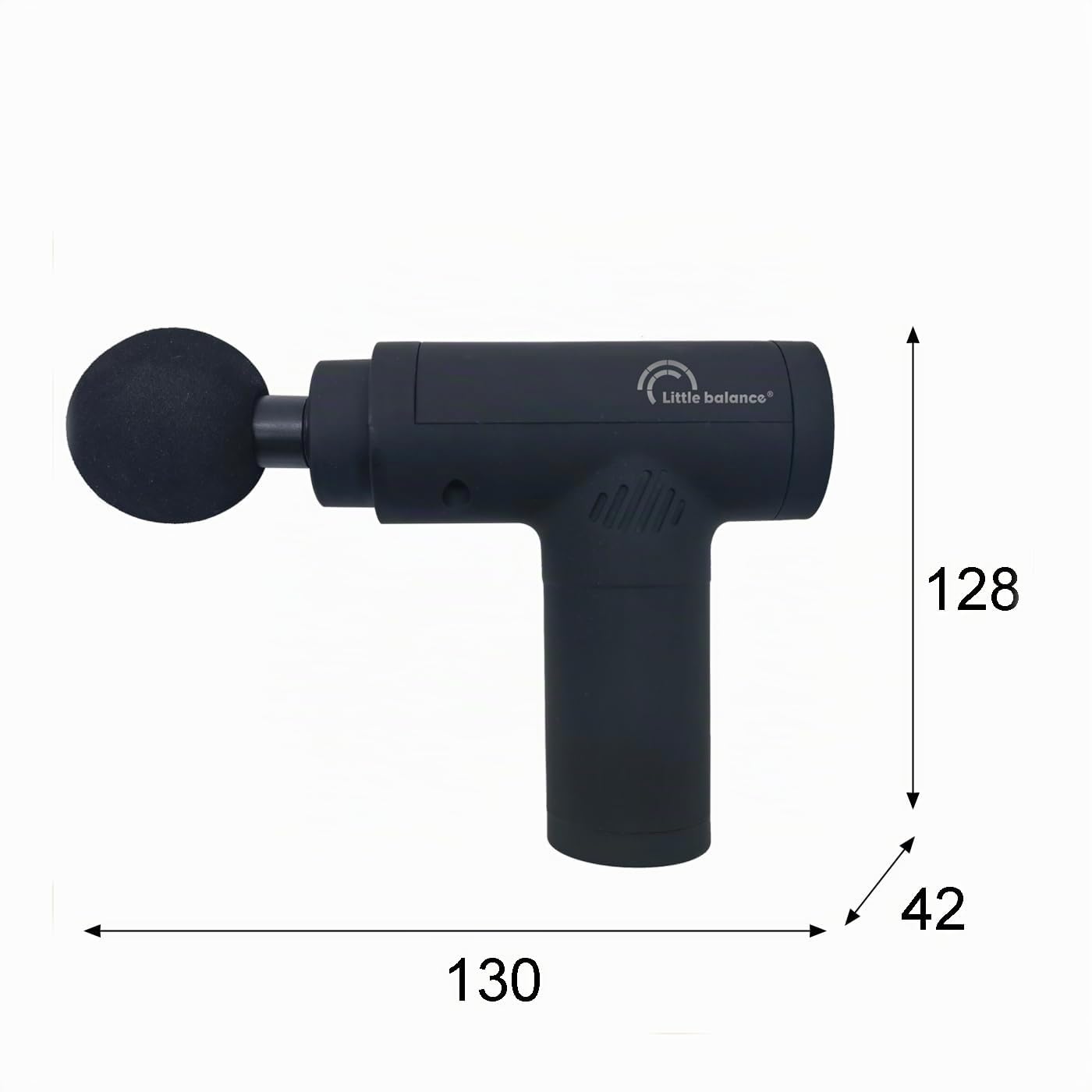 LITTLE BALANCE 8787 Sport Relax, Pistolet de massage, Appareil de massage électrique pour tissus profonds, 4 têtes de massage interchangeables, 6 vitesses, Relaxation, Auto massage, Noir