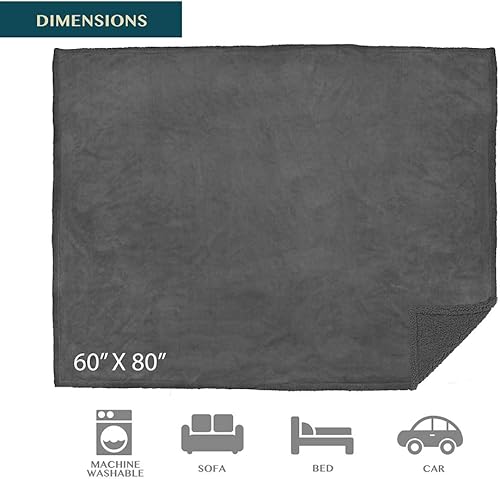 Miniatura 4 de Pavilia Manta Impermeable para Sofá  Protector de Manta para Perros y Gatos  Manta Sherpa Suave, Cálida, Afelpada y Esponjosa, Gris Oscuro, 60x80