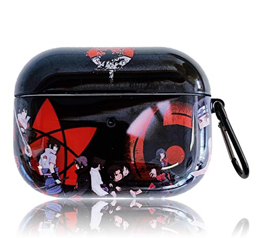 AirPods Pro Case, TPU Naruto, Payne, Sasuke, Uchiha Itachi Case Covers The Skin, Equipped with a Keychain for Apple AirPods Pro. (TPU-2D Doppelganger Sasuke)