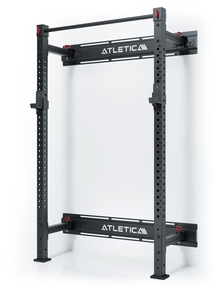 Atletica R7 Wall Rack | Klappbar | Extrem platzsparende Klappfunktion | Hoch belastbar und stabil | Kompatibel mit R7 Anbauteilen | Vielfältige Trainingsmöglichkeiten