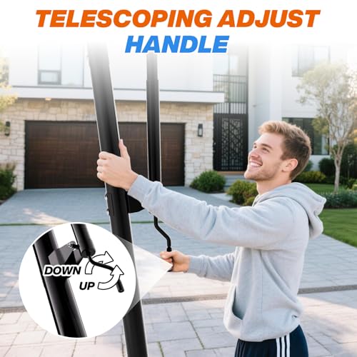 Image of AWII SPORT Basketball Hoop Outdoor 40&44&48 Inch Impact Backboard, 5.3-10FT Height Adjustable Basketball Hoop Goal System with Portable Wheels for Adults