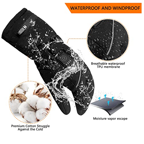 Pinuotu Rechargeable Heated Gloves Battery Electric Ski Gloves With 3 Heating Levels thumb #2