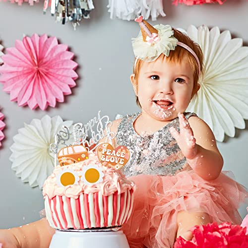 2 Set Groovy Silicone Molds Fondant Molds Daisy Rainbows Flower Silicone Molds For Groovy Retro Hippie Boho Party Supplies Decorations Chocolate Candy Clay Gum Soap Crafting Cake Decor (Classic Style) #TOP5