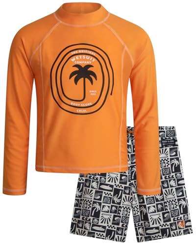 Image of Body Glove Boys Swim Set - 2 Piece Boys Swim Trunks with Rash Guard UV Protection Swimsuit Kids Bathing Suits (Sizes 4-12)