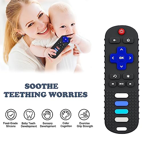Ersihua 2Pcs Silicone Teething Toys, Remote Control Shape Teethers For Babies Remote Teething Toys, Silicone Tv Remote Teether Bpa Free/Refrigerator Safe #TOP2