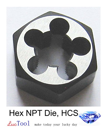 Luctool 1/8-27 NPT Hex Pipe Die 3/4” Hex OD High Carbon Steel