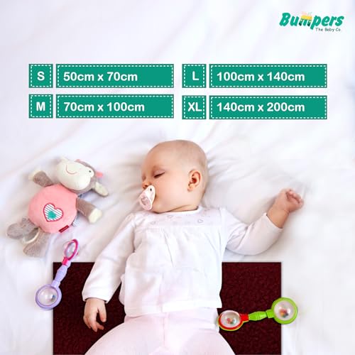 Image of Bumpers Waterproof Quick Dry Sheet for Baby| Bed Pad Extra Absorbent Washable Matress Protector| Baby Bed Protector Sheet for Toddler Children (Maroon, Small (70x50 cm))