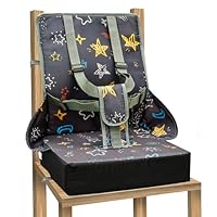 Toddler Booster Seat for Dining Chair Portable Kid Dinning Chair Increasing Cushion with Adjustable Safety Buckl Washable Travel Highchair Booster Cushion with Straps for Kids Child Dinning Table