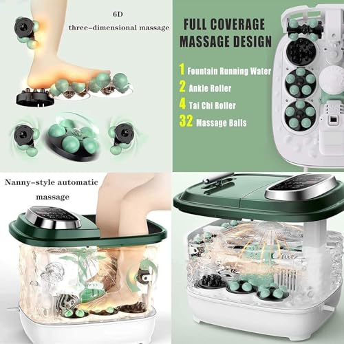 Masajeador de baño de pies con calor, rodillos de masaje para pies y pantorrillas, cubeta para spa de pies para pedicura con temperatura ajustable, experiencia cómoda de spa en casa miniatura 4