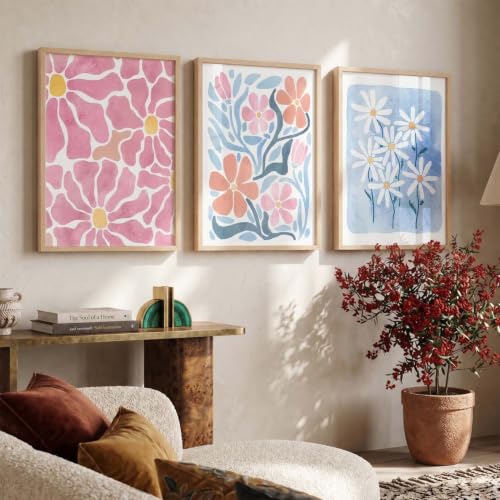 Image of kotart Sophisticated Painting Boho Wall Art Home Decoration Paintings With Frame For Living Room Bed Room Hotel Wall Decor Digital Reprint Set of 3