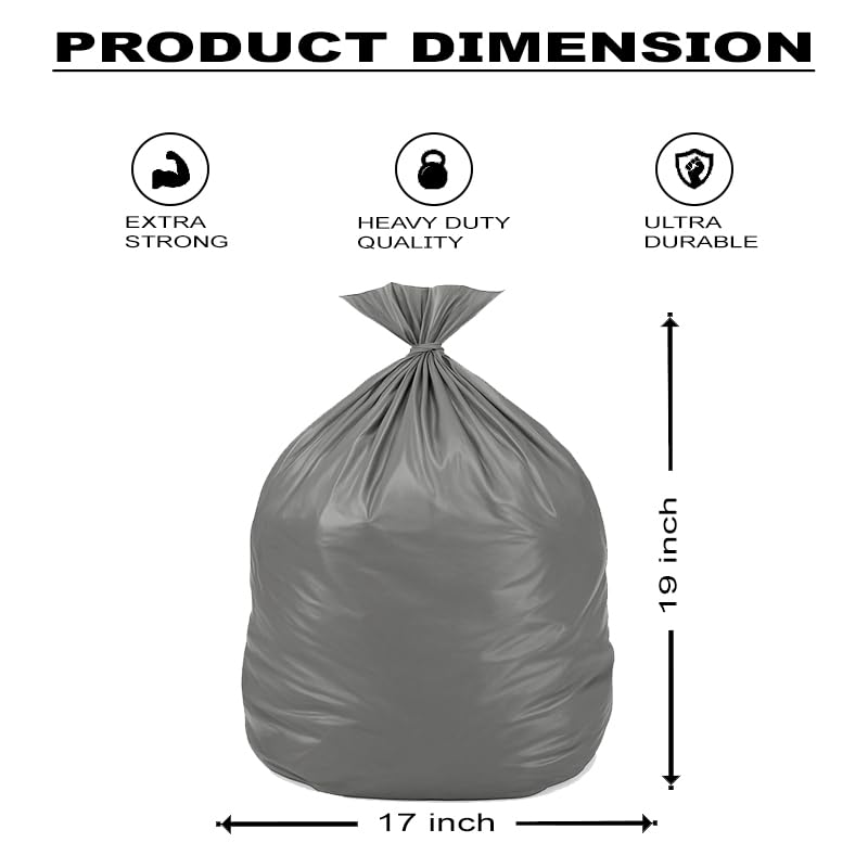 Image of ELLA Garbage Bags 17 x 19 Inches Grey Color 6 Rolls 180 Bags Small Size Durable Bags Ideal for Kitchen Bathroom Office and Wet Dry Waste Disposal Needs With Check Duster Cloth Free