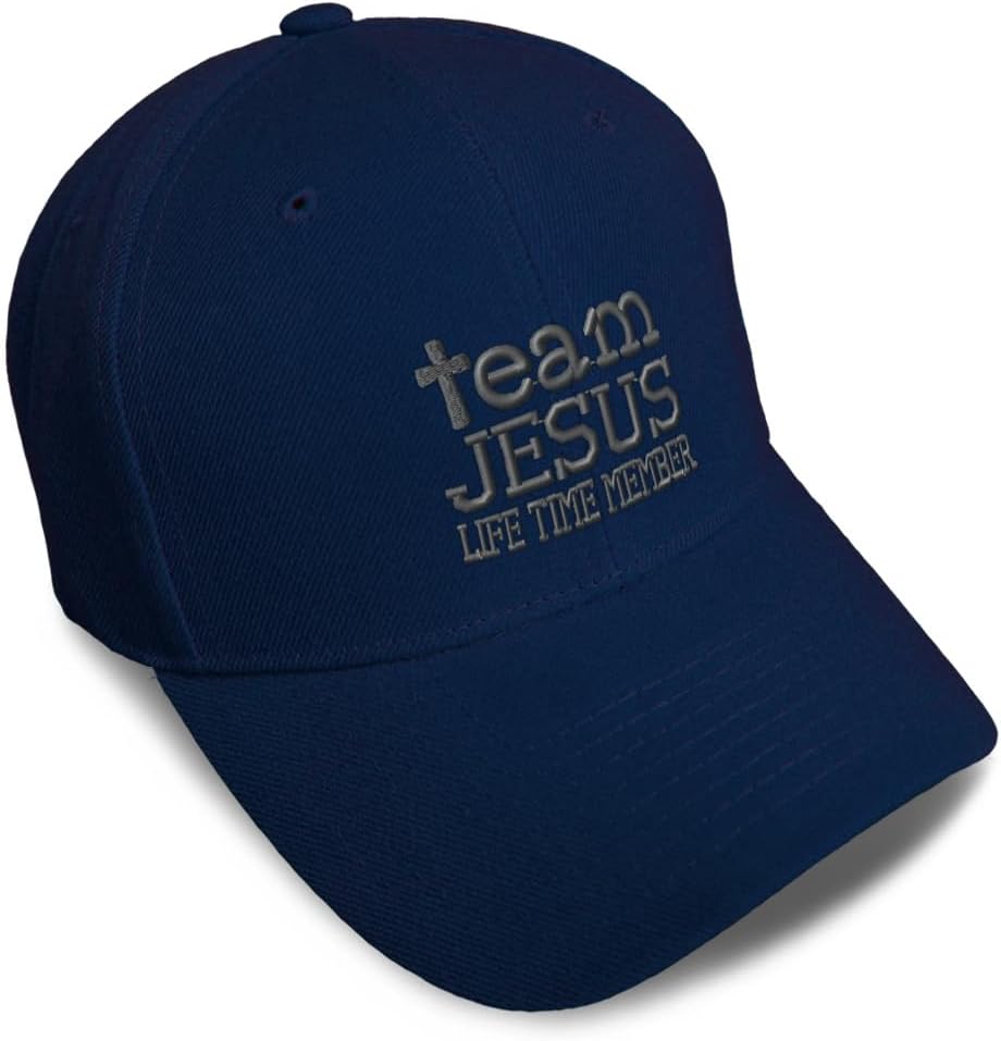 Custom Baseball Caps for Men & Women Embroidered Team Jesus Life Time Member Christian God Acrylic