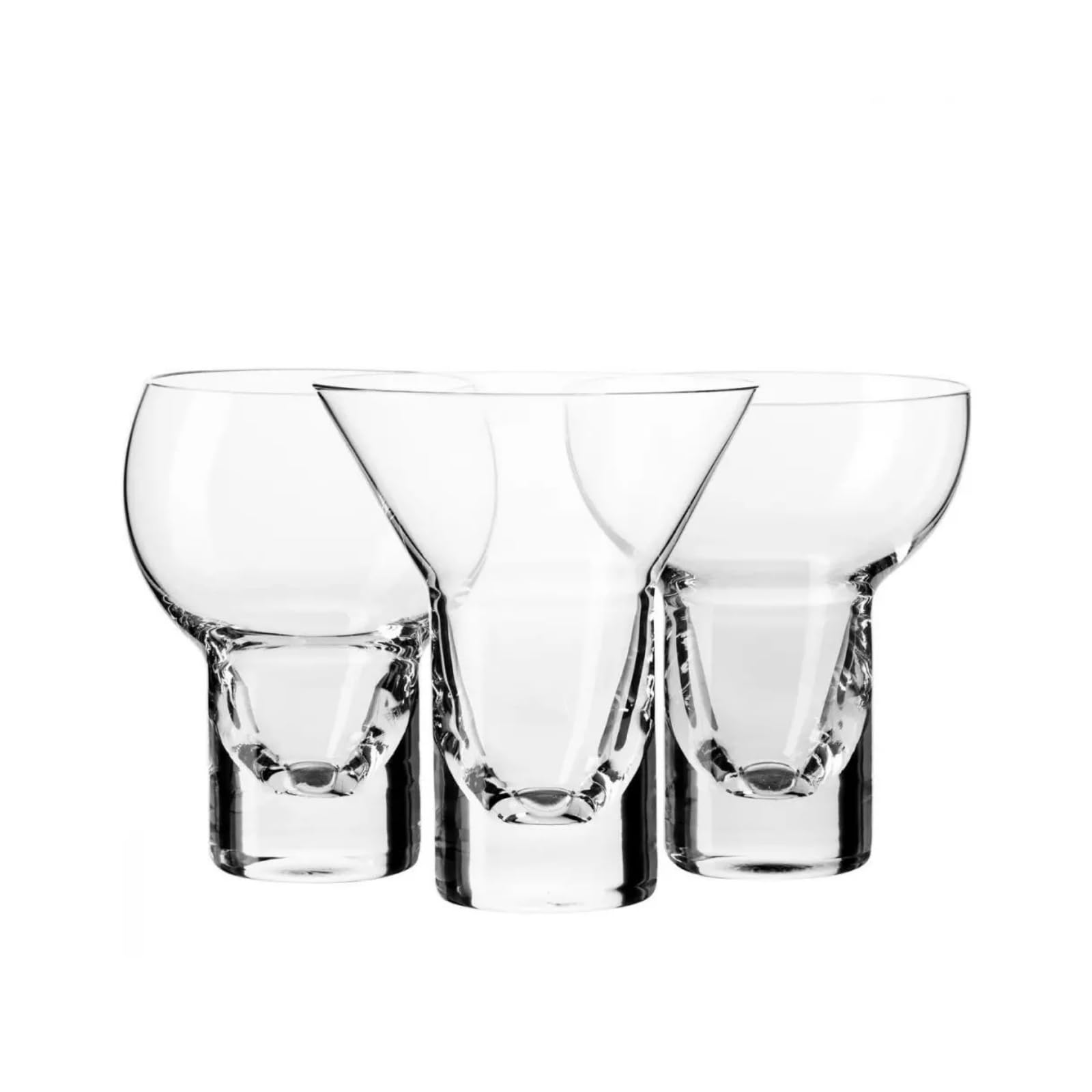 Krosno Lot de 3 verres à cocktail | 190, 150, 200 ml | Collection Shake | Margarita et Martini | Verre durable | Parfait pour la maison, les restaurants et les fêtes | Passe au lave-vaisselle