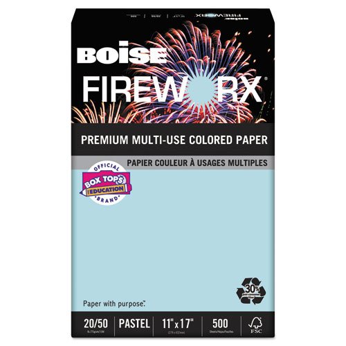 FIREWORX Colored Paper, 20lb, 11 x 17, Bottle Rocket Blue, 500 Sheets/Ream
