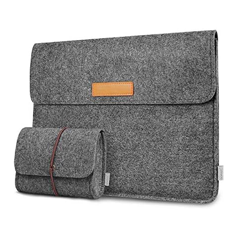 Inateck Laptop Sleeve Compatible with MacBook Air 13 2018-2020, MacBook Pro 13 2016-2020, MacBook Air/MacBook Pro M1 2020, Surface Pro X/7/6/5/4/3, iPad Pro 12.9 2020 - Dark Grey Cover