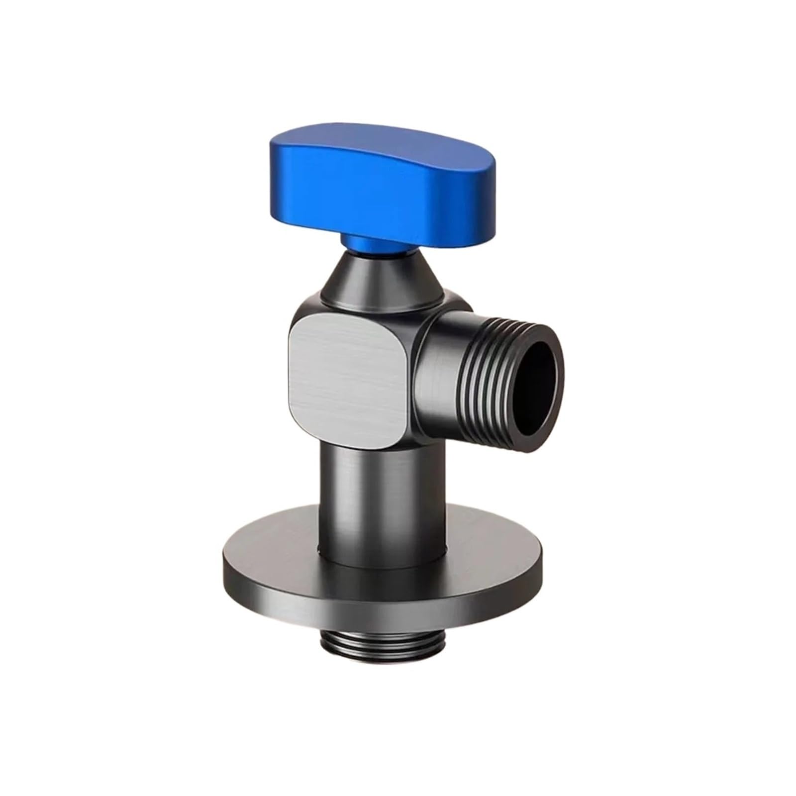 Bvhisehp 1Pcs Gray Blue Chrome Plated Brass 1/2 Inch Water Control Angle Stop Valve
