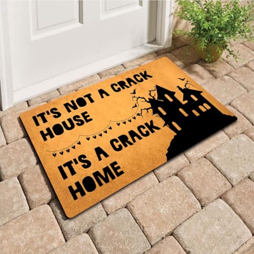 Image of Low Profile Door Mat Outdoor Indoor Non-Slip Rubber Backing Welcome Mat for Front Door Thin Entrance Rug for Entryway Porch Patio (It