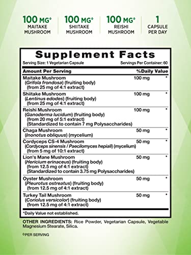 Nature'S Truth NT39104A Mushroom Complex Capsules | 60 Count | Full Spectrum Complex Of Super 8 Mushrooms | Non-Gmo, Gluten Free Supplement thumb #1