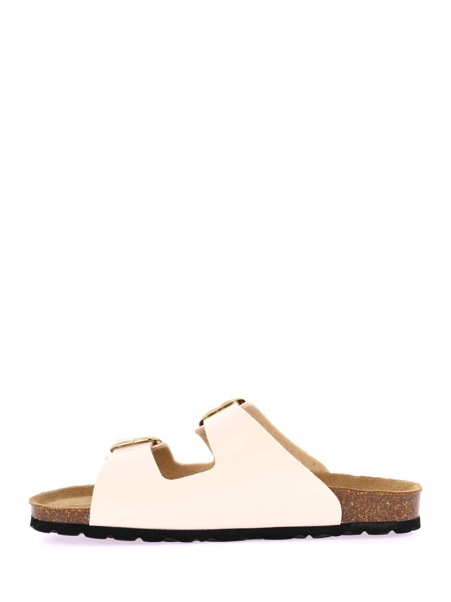 Grunland Sara CB9952 Brzoskwiniowy puder kapcie damskie, anatomiczne skórzane klamerki