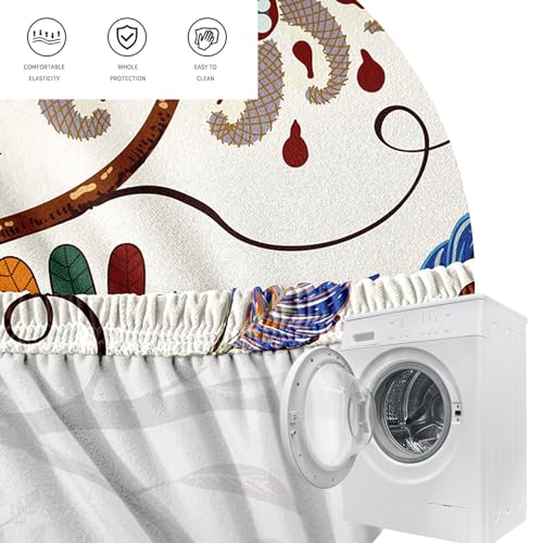 Image of FUANGUI Ottoman Cover Stretch Storage Ottoman Bench Slipcover Jacquard Folding Storage Bench Ottoman Cover Footrest Stool Slipcover Footstool Protector Cover with Elastic Bottom Fit Length,Large