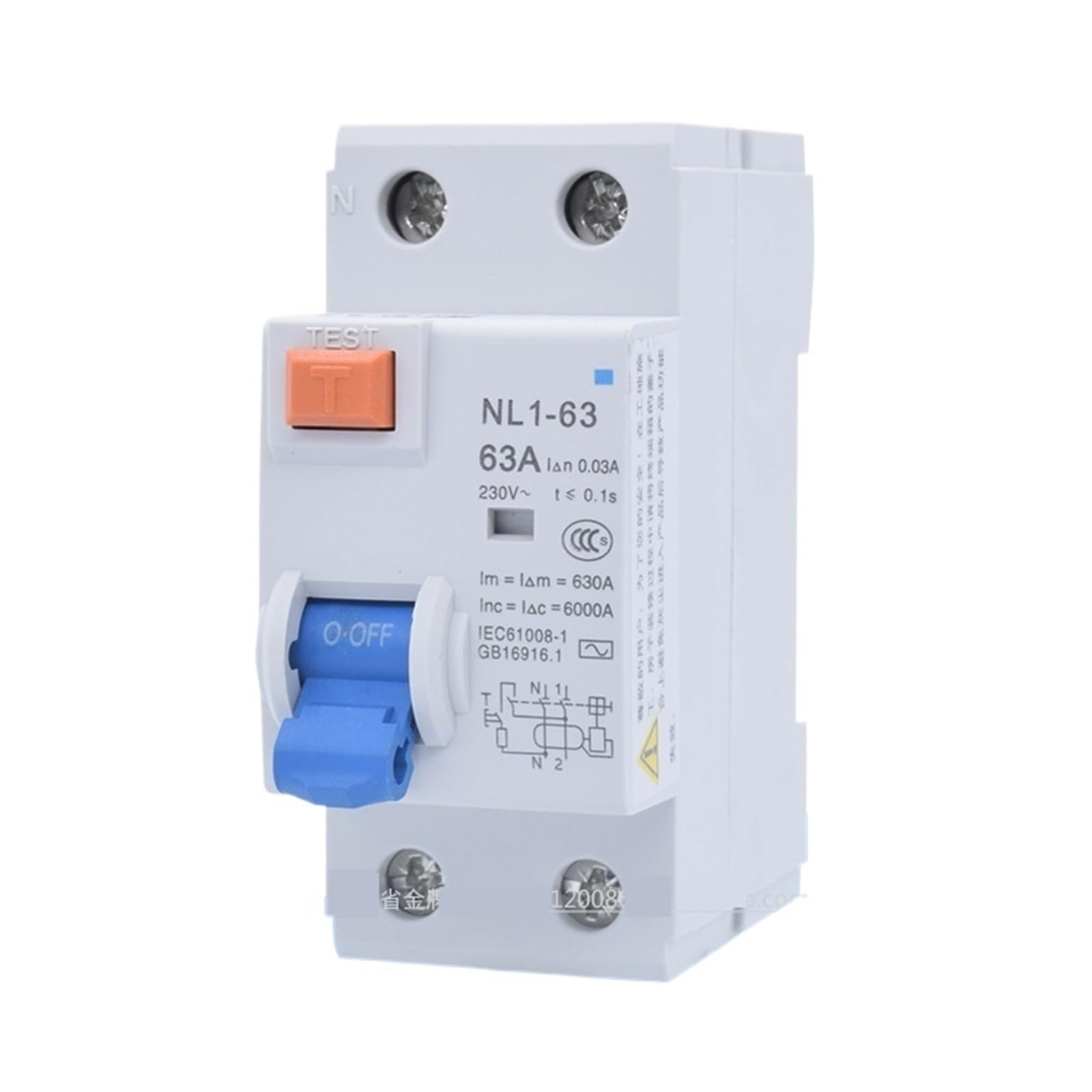1P + N elektromagnetyczny wyłącznik różnicowoprądowy, RCD 30 mA, ochrona uziemienia, 16 A, 25 A, 40 A, 3P 1N (4P) NL1-63,40A