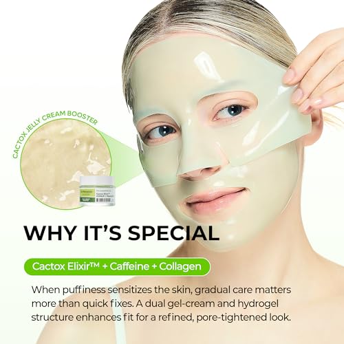 Dr.Melaxin CACTOX DE-PUFFING PORE TOX GEL MASK 4EA with Cactus Cooling Reduce Puffiness & Pore Tightening for Visible Pore Care Skin Repair - Image 5