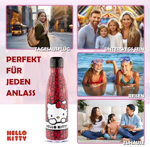 Coriex Hello Kitty 500ml Aluminium Insulated Water Bottle, Black - Image 4