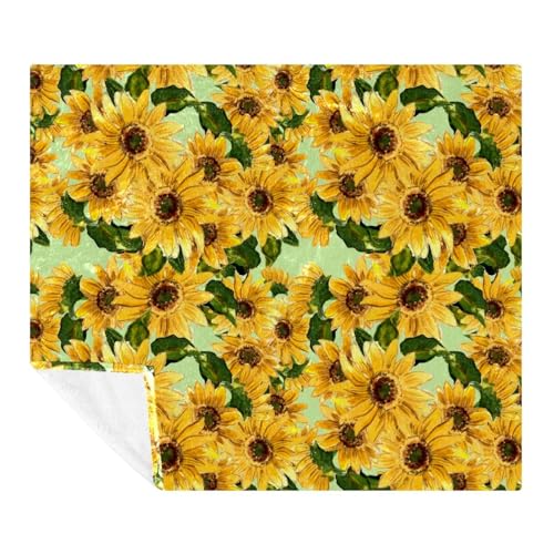 Couverture polaire légère contre le froid pour canapé et lit jaune - 2