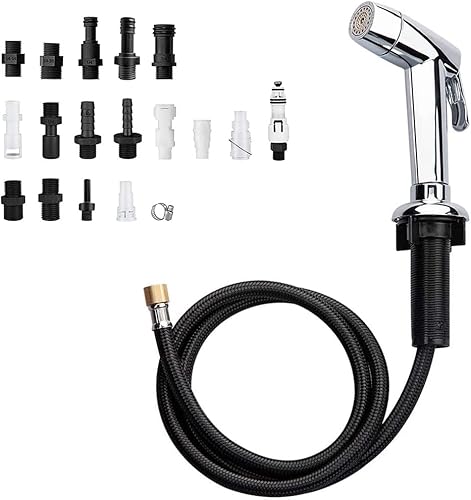 Pulverizador de fregadero de cocina, rociador lateral Houtingmaan de repuesto, cabezal de rociador, cabezal rociador de fregadero, 17 adaptadores,