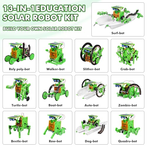 Image of Bottleboom STEM 13 in 1 Education Solar Power Robot Toys for 8-12 Year Old Boys Science Kits Educational Toys for Kids Robotic Experiments Birthday Gifts for 8 9