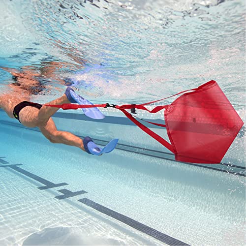 Swimming Strength Training Belt Swim Parachute 360° Rotation Swimming Resistance Parachute