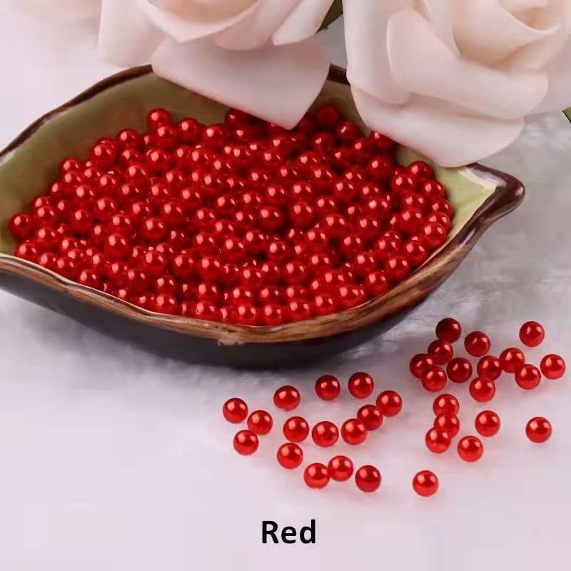 Lâche 1,5 mm-12 mm 20 couleurs sans trous perle bricolage plastique imitation perle perle pour vêtements Nail Art artisanat décorations d'art-bleu lac, 10 mm 1000 pièces