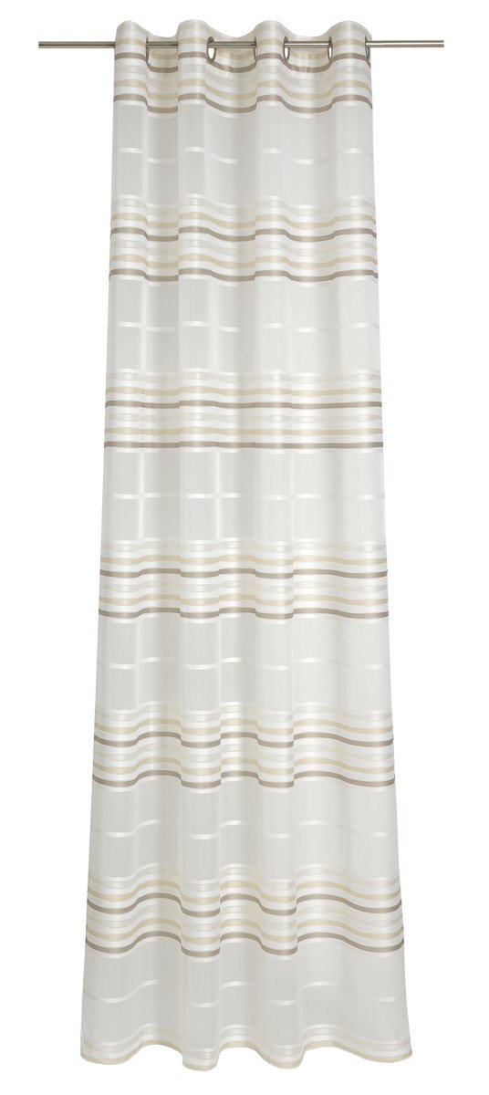 Deko Trends Eyelet Curtain 245 x 144 x 245 cm Wool White Cream Taupe