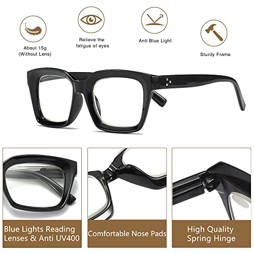 Louol Readers LR-LZS01FKHCB-2.0 Louol 3 Pack Readers For Women Oprah Style Square Reading Glasses thumb #4
