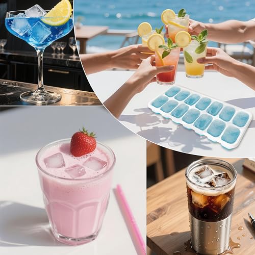 Xcdhemde Eiswürfelform Silikon mit Deckel, 4er-Pack Eiswürfel Form LFGB-Zertifiziert, Silikon Eiswürfelschalen 30 Fach, Ice Cube Tray für Cocktails Whisky Wein Fruchtpürees Eistee Kaffee