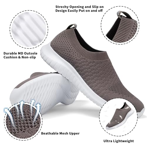 Image of konhill Women's Walking Tennis Shoes - Lightweight Athletic Casual Gym Slip on Sneakers