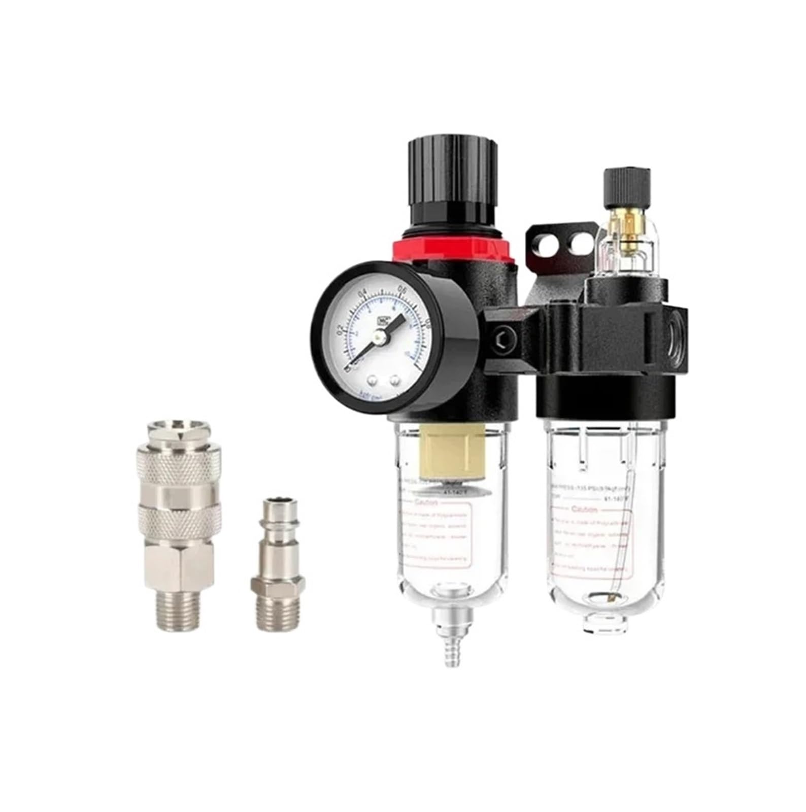 PHNOITPQ 1/5 Pcs AFC2000 G1/4 Air Compressor Oil Water Separator Air Filter Pressure Reducing Valve for AFR2000+AL2000(5 Sets,AFC2000+EU SM+PM)