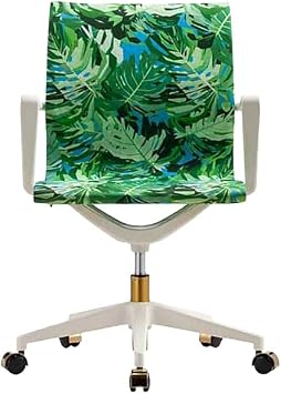 Eurotech Seating Elizabeth Sutton Collection Wynwood Pura Vida Print Task Nylon Home-Office-Desk-Chairs, White Frame with Gold Accents