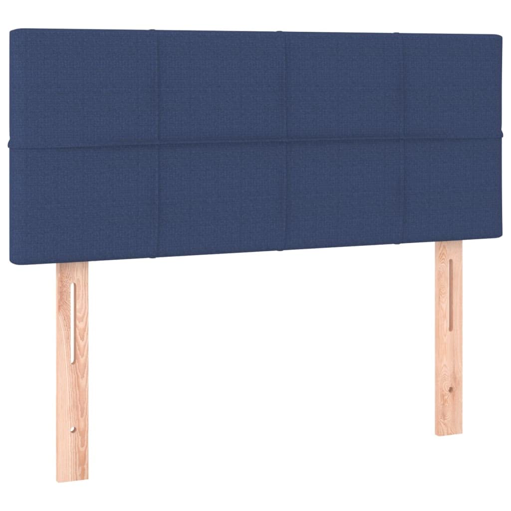 Testiera da letto in tessuto blu LED, 80x5x78/88 cm, con altezza regolabile e striscia di taglio a LED, fornisce un eccellente supporto per la schiena durante la lettura in camera da letto.