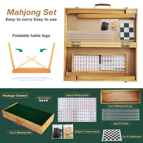 Mesa Plegable de Mahjong con Set de Fichas miniatura 4