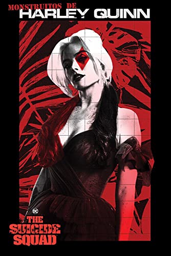 The Suicide Squad Monstruitos De Harley Quinn Unisex Póster Negro/Rojo/Blanco Papel
