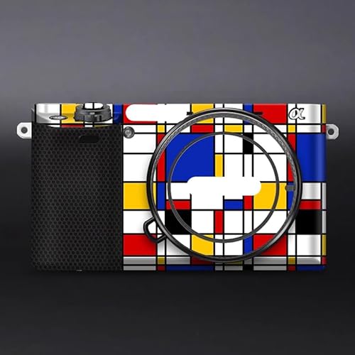 プレミアムカメラビニールラップステッカー保護フィルムスキンボディプロテクターコート写真アクセサリーに適合する Sony A6100アルファ6100(幾何学格子)