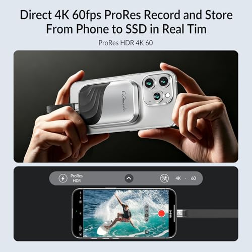 Image of GiGimundo 2TB Magnetic Portable SSD, External SSD Up to 2000MB /s with USB-C 3.2 Gen 2x2, 4K ProRes HDR Record and Store, External Solid State Drives Compatible with iPhone 17 /16 /15 Pro Max, Tablet