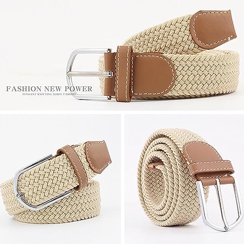 eYLun Men Woven Elastic Stretch Belts Casual Canvas Braided Belts for Women Junior2