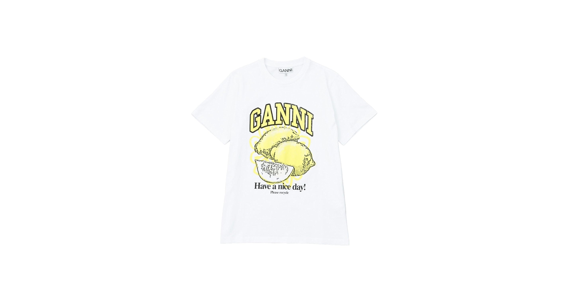 Amazon | [Ganni] [ガニー]Tシャツ ホワイト BRIGHT WHITE L