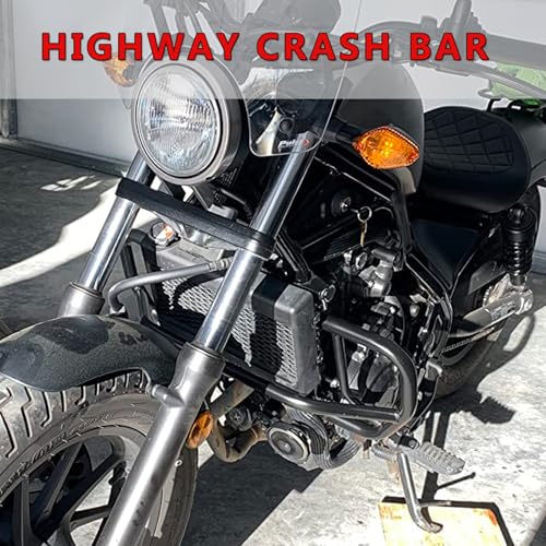 Worldmotop Highway Crash Bar Motorschutz, kompatibel mit Honda Rebel 300 CMX300 CMX 300 2017-2021 CMX500 Rebel CMX 500 2017-2020 (für CMX500)