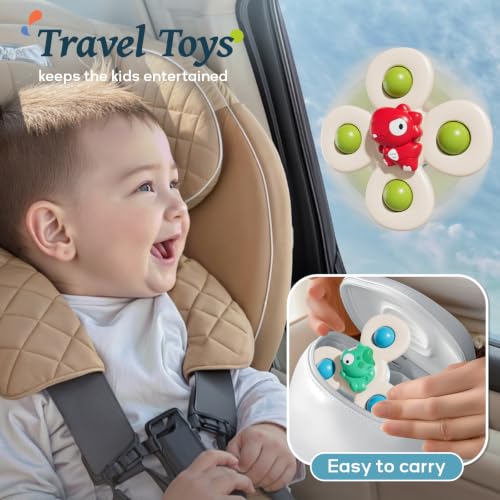CalfQueen Dinosaur Suction Cup Spinner Baby Bath Toys for Kids Ages 1-3 - image 3