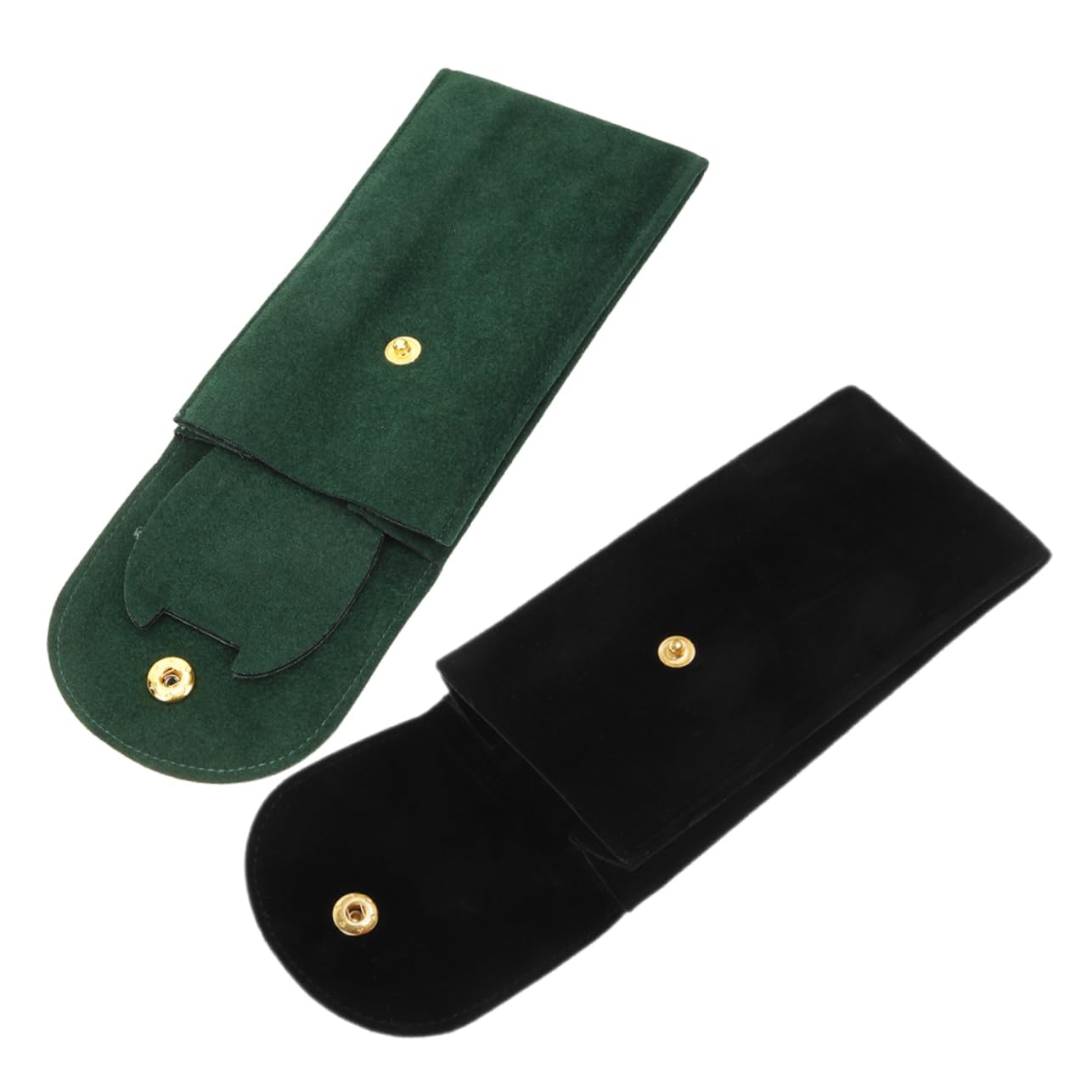 Holibanna 2Pcs Portable Travel Watch Case Stylish Organizer Pouch with Snap Button Closure for Protecting Your Watches the Go