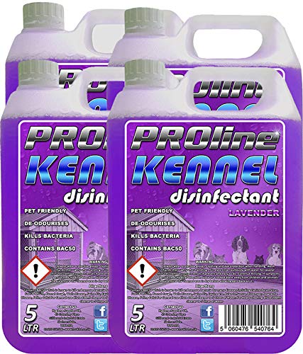 QEEROYO Proline Dog Kennel Disinfectant 5ltr X4 Lavender Fragrance Odour Remover
